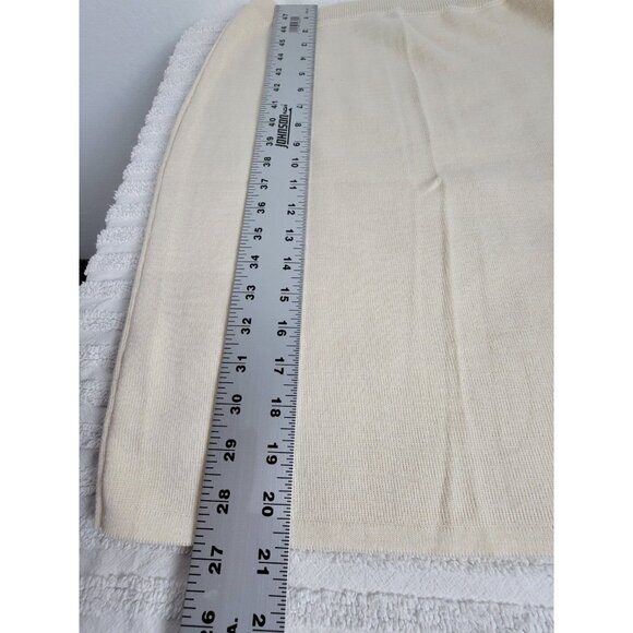 Martello Womens Merino Wool Acrylic Knitted Pencil Skirt Medium Cream Pull-On - Picture 6 of 6